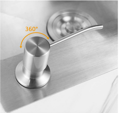 Built-In Kitchen Sink Soap Dispenser – 17oz Stainless Steel Lotion Dispenser, Brushed Nickel