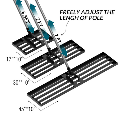 Lawn Leveling Rake, Heavy Duty Effort Saving Lawn Level Tool - 6.5FT 17"X10"