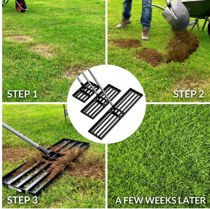 Lawn Leveling Rake, Heavy Duty Effort Saving Lawn Level Tool - 6.5FT 17"X10"