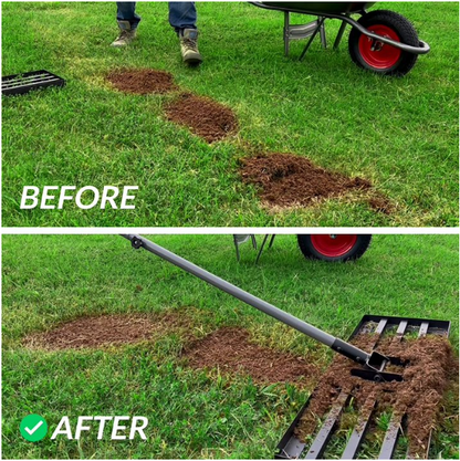 Lawn Leveling Rake, Heavy Duty Effort Saving Lawn Level Tool - 6.5FT 17"X10"