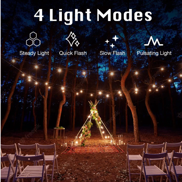 Solar Outdoor String Lights – 50Ft, 12 Waterproof Vintage Bulbs