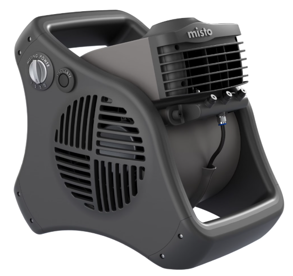 Misto 15" Outdoor Pivoting Misting Fan – 3 Speeds, GFCI Cord, Black