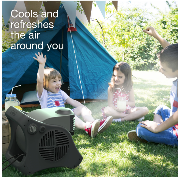 Misto 15" Outdoor Pivoting Misting Fan – 3 Speeds, GFCI Cord, Black