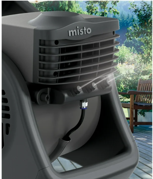 Misto 15" Outdoor Pivoting Misting Fan – 3 Speeds, GFCI Cord, Black