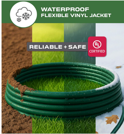 Heavy Duty 200 ft Outdoor Extension Cord – 16/3, 3-Prong, Green