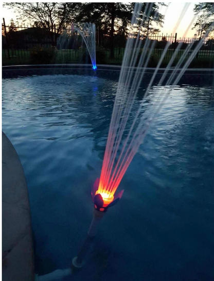 Water Powered Swimming Pool Fountain W/ Multicolor LED