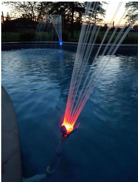 Water Powered Swimming Pool Fountain W/ Multicolor LED