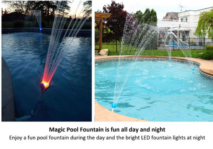Water Powered Swimming Pool Fountain W/ Multicolor LED