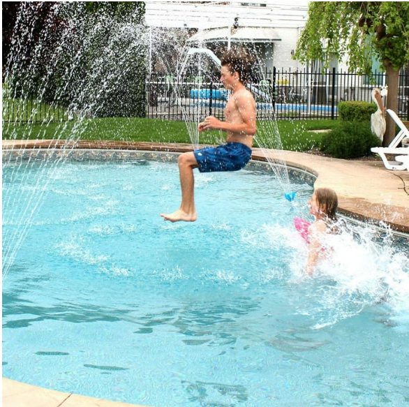 Water Powered Swimming Pool Fountain W/ Multicolor LED