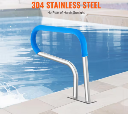 Stainless Steel Pool Handrail – Durable Swimming Pool Railing for Above Ground Pools - 32 x 32 in.