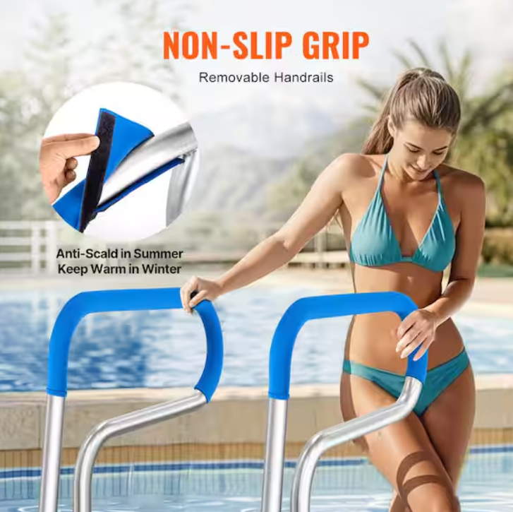 Stainless Steel Pool Handrail – Durable Swimming Pool Railing for Above Ground Pools - 32 x 32 in.