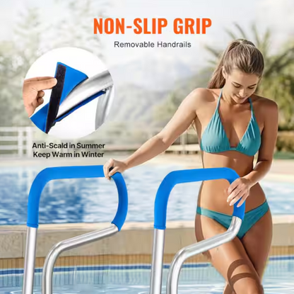 Stainless Steel Pool Handrail – Durable Swimming Pool Railing for Above Ground Pools - 32 x 32 in.