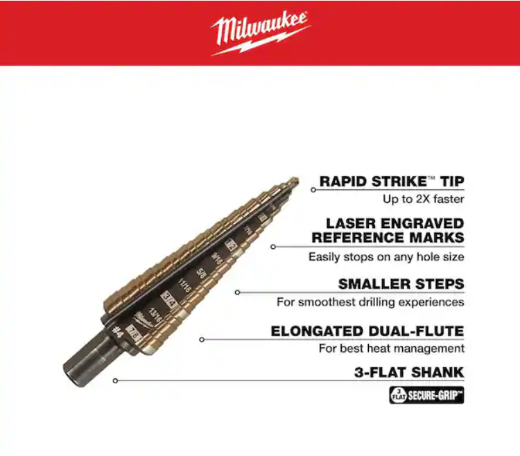Cobalt Step Bit Kit (3-Piece)