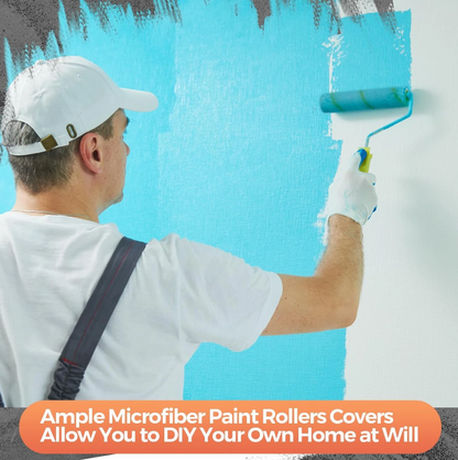 150 Pcs High Density Microfiber Mini Paint Roller Covers – Professional 4” Paint Roller Refills for Home Repair & Smooth Finish (Yellow)