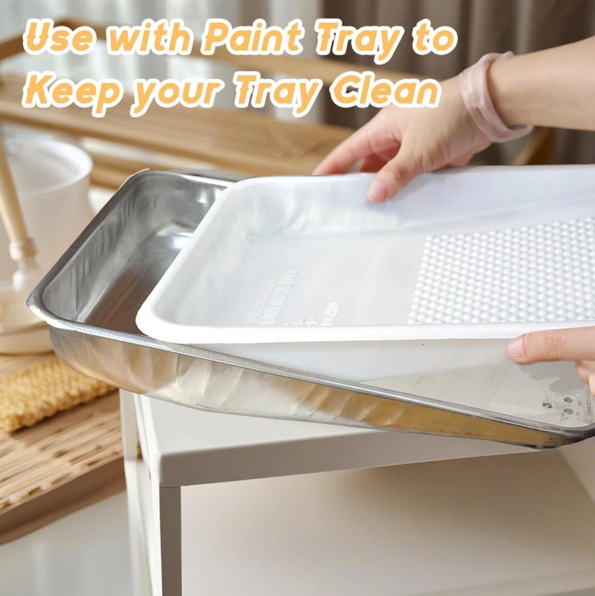 King Origin 9 Inch Disposable Paint Tray Liners – 12 Pack Textured Deep Pan