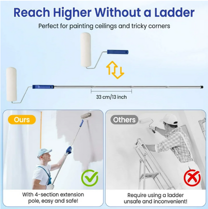 Tidymend  Kit, 28 Pcs s with Extension Pole, Roller Paint Brush for Painting Walls