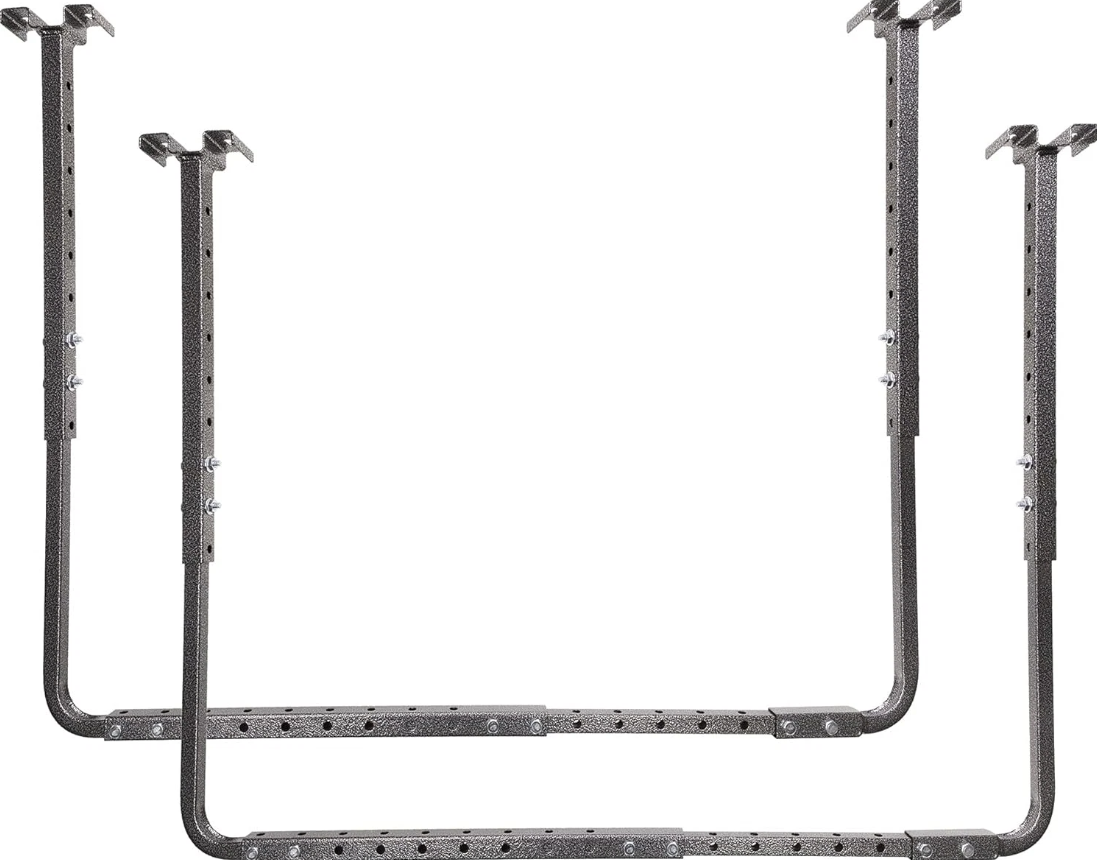 Garage Ceiling Storage Rack Kit 34"x26" – Adjustable Heavy-Duty Organizer for Tools & Gear, Hammertone Finish