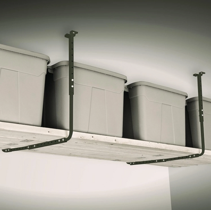 Garage Ceiling Storage Rack Kit 34"x26" – Adjustable Heavy-Duty Organizer for Tools & Gear, Hammertone Finish