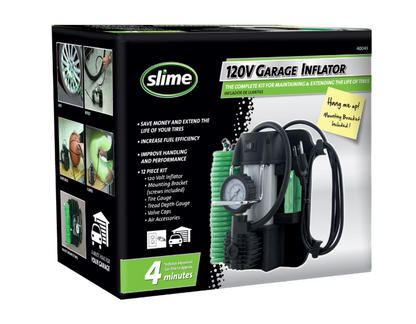 Garage Tire Compressor 120V – Inflator Kit with Accessories for Cars, Trucks & Bikes, Model 40045