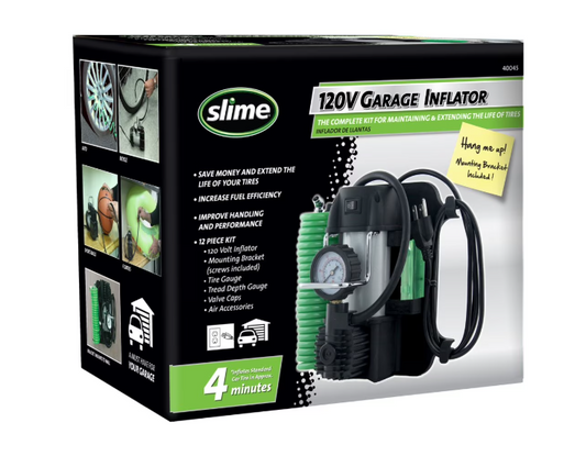 Garage Tire Compressor 120V – Inflator Kit with Accessories for Cars, Trucks & Bikes, Model 40045