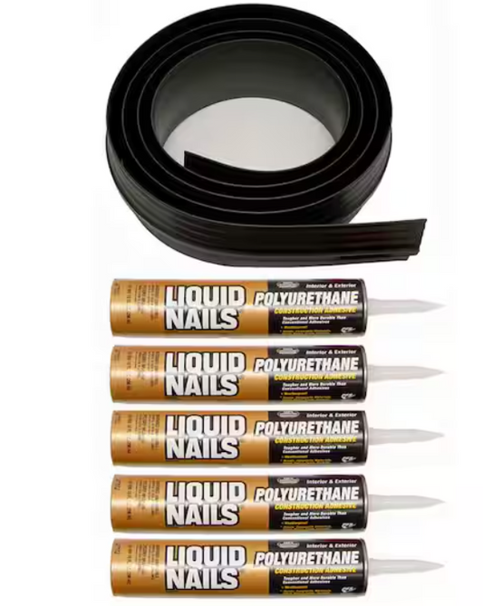 52 Ft. Black Garage Door Threshold Seal Kit – Keep Out Water, Dust, and Pests, Weatherproof Protection