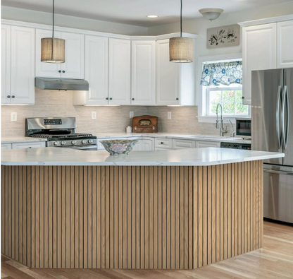 4-Piece Wood Slat Wall Panel – 47.2"x23.6" Natural Oak Peel & Stick Acoustic 3D Sound Absorbing Decor