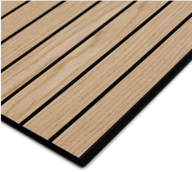 4-Piece Wood Slat Wall Panel – 47.2"x23.6" Natural Oak Peel & Stick Acoustic 3D Sound Absorbing Decor