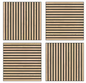 Natural Wood Slat Acoustic Panels – 0.7" x 2'x2', Yellow MDF Decorative Wall Panels, 4-Piece Set