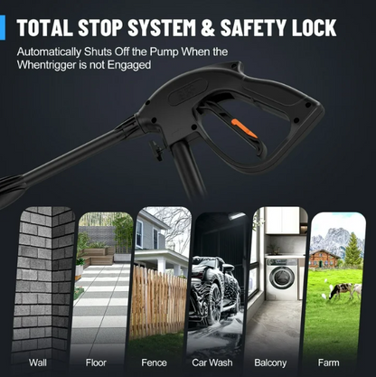 4500 PSI Electric Pressure Washer – 23FT Hose, 20FT Power Cord, 4 Nozzles & Foam Cannon for Cars