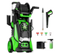 3800 PSI Electric Pressure Washer – 2.6 GPM, Touch Screen Adjustable Pressure, 4 Quick Connect Nozzles & Foam Cannon