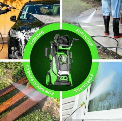 3800 PSI Electric Pressure Washer – 2.6 GPM, Touch Screen Adjustable Pressure, 4 Quick Connect Nozzles & Foam Cannon