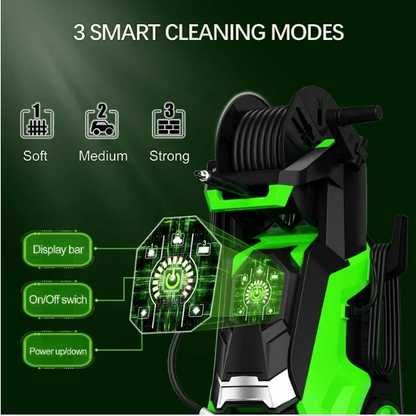 3800 PSI Electric Pressure Washer – 2.6 GPM, Touch Screen Adjustable Pressure, 4 Quick Connect Nozzles & Foam Cannon