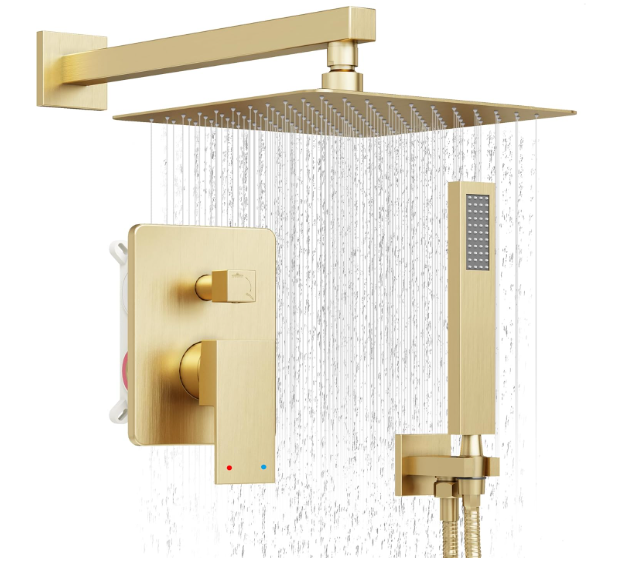 Luxury Matte Black Rain Shower System – 10" Showerhead with Handheld Spray & Valve Included