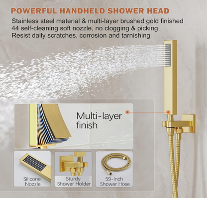 Luxury Matte Black Rain Shower System – 10" Showerhead with Handheld Spray & Valve Included