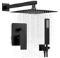 Luxury Matte Black Rain Shower System – 10" Showerhead with Handheld Spray & Valve Included