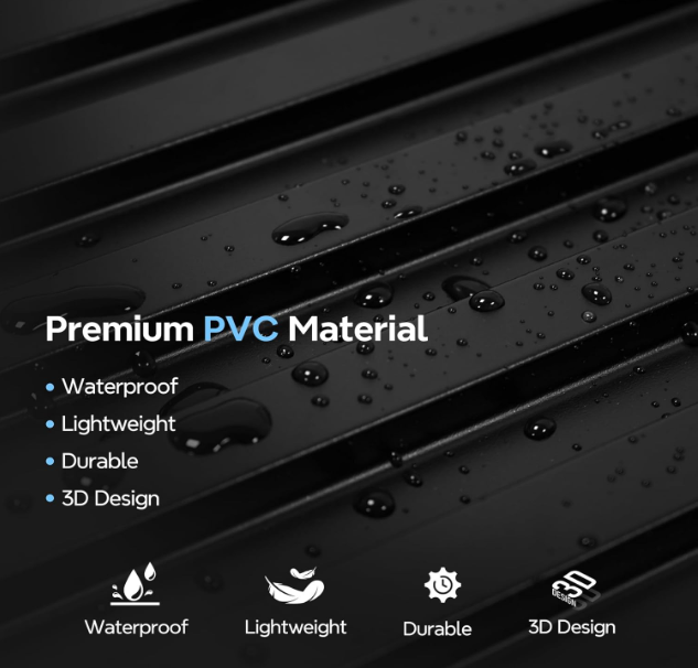 Modern Black Slat Wall Panels – 3D PVC Fluted Wall Decor Tiles 19.7" x 19.7" (12 Pack)