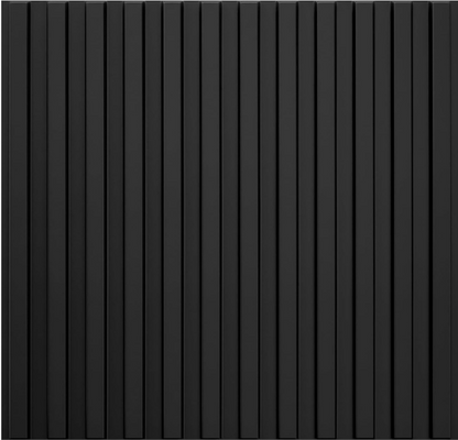 Modern Black Slat Wall Panels – 3D PVC Fluted Wall Decor Tiles 19.7" x 19.7" (12 Pack)