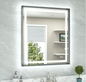 30x36 LED Bathroom Vanity Mirror – Brushed Gunmetal Frame, Front & Backlit, Anti-Fog, Dimmable