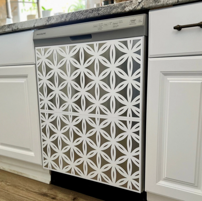 Blooming Star Dishwasher Cover – Magnetic Decorative Panel for Kitchen Appliance Makeover