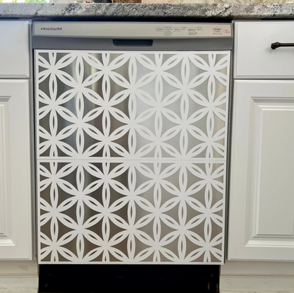 Blooming Star Dishwasher Cover – Magnetic Decorative Panel for Kitchen Appliance Makeover