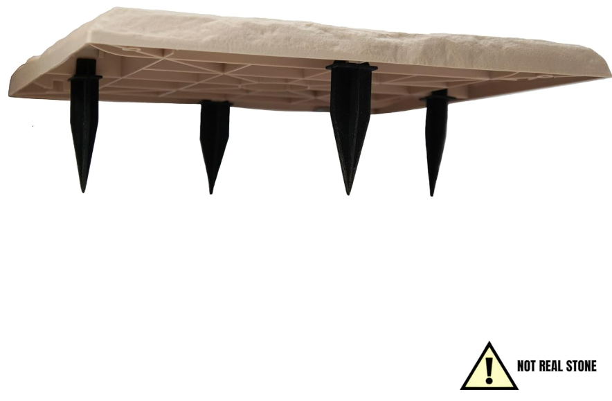 Decorative Garden Stepping Stones 15.5” – Lawn & Outdoor Pathway Pavers (Beige Limestone, 8pcs)