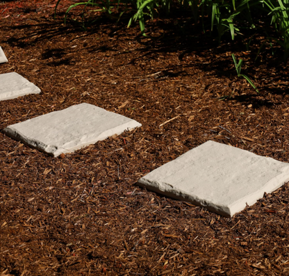 Decorative Garden Stepping Stones 15.5” – Lawn & Outdoor Pathway Pavers (Beige Limestone, 8pcs)
