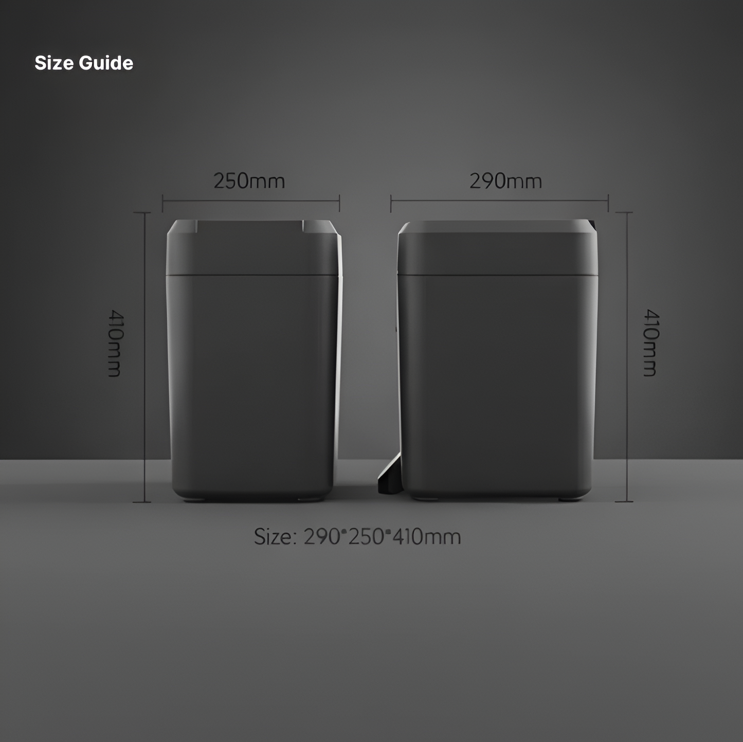 Royal Bin™ NOIR 17L – Smart Trash Can That Changes Bags and Cuts Automatically