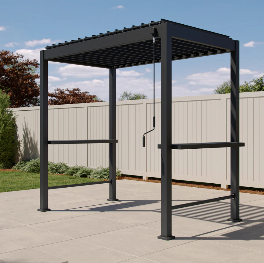 88 Grill S1 4.9'×8.2' Pergola – Durable Aluminum Pergola with Sun & Rain Shelter