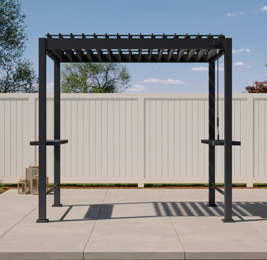 88 Grill S1 4.9'×8.2' Pergola – Durable Aluminum Pergola with Sun & Rain Shelter