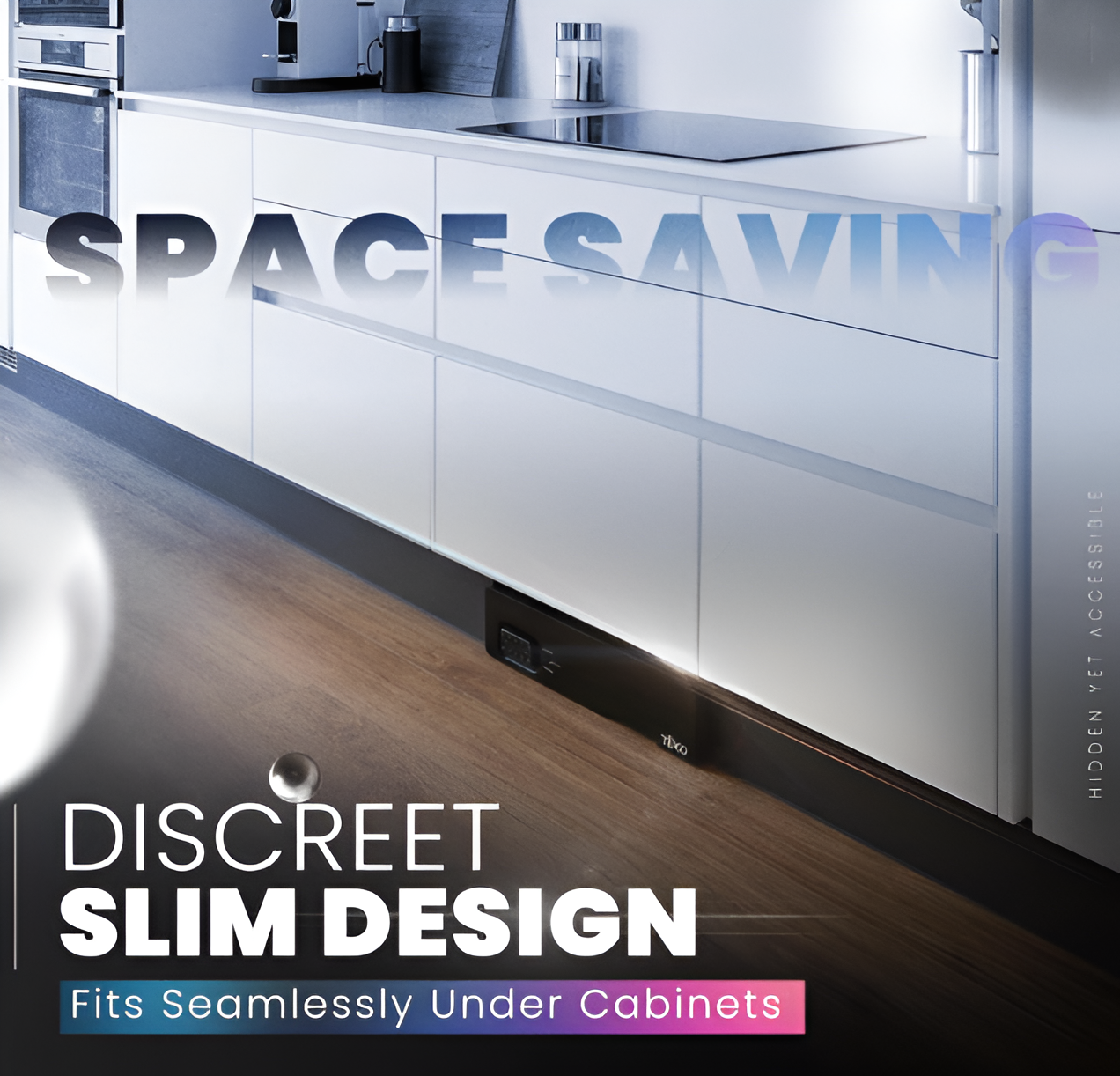 Teko Automatic Toe Kick Vacuum Cleaner – Hands-Free Under Cabinet Dustpan with Powerful Suction for Pet Hair, Crumbs & Dust | Slim Design (Black)