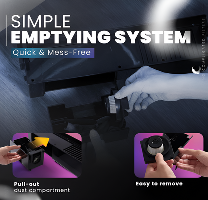 Teko Automatic Toe Kick Vacuum Cleaner – Hands-Free Under Cabinet Dustpan with Powerful Suction for Pet Hair, Crumbs & Dust | Slim Design (Black)