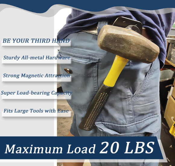 Magnetic Tool Holder Belt Clip – Heavy Duty Metal Holster for Screws, Nails & Hand Tools
