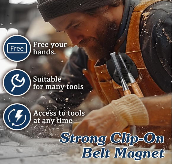 Magnetic Tool Holder Belt Clip – Heavy Duty Metal Holster for Screws, Nails & Hand Tools