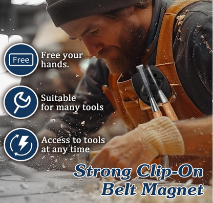 Magnetic Tool Holder Belt Clip – Heavy Duty Metal Holster for Screws, Nails & Hand Tools